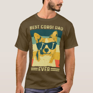 Mens Best Corgi Dad Ever Vintage Retro Gift Design T-shirt