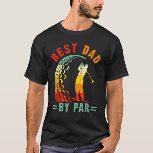 Mens Best Dad By Par Golf Daddy Fathers Day US Fl T-shirt (Voorkant)