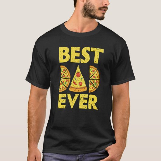 Mens Best Dad Ever Pizza  Italian Food Pizza Eater T-shirt (Voorkant)