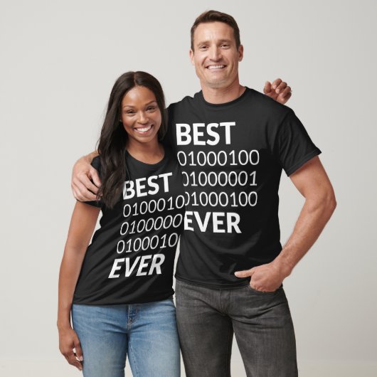 Mens Best Dad Ever Shirt Binary Code Fathers Day G (Unisex)