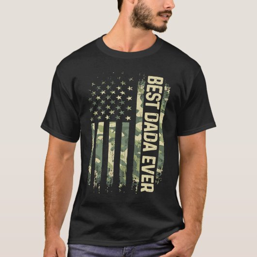 Mens Best Dada Ever Camo American Flag Father's Da T-shirt (Voorkant)
