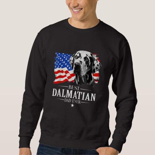 Mens Best Dalmatian Dad Ever American Flag Father  Trui (Voorkant)