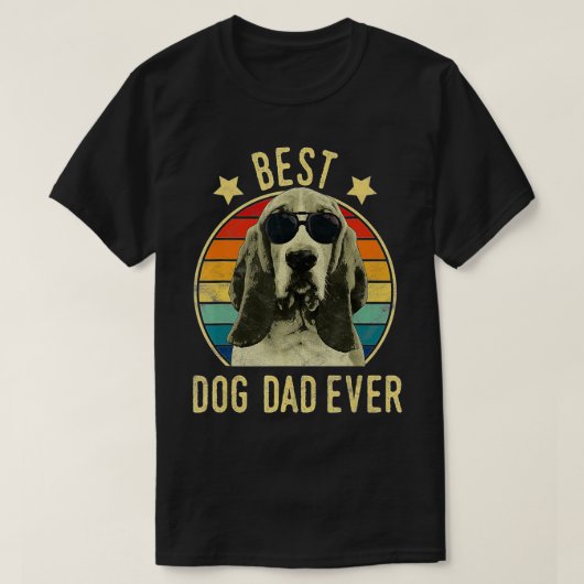 Mens Best Dog Dad Ever Basset Hound Father's Day G T-shirt (Design voorkant)