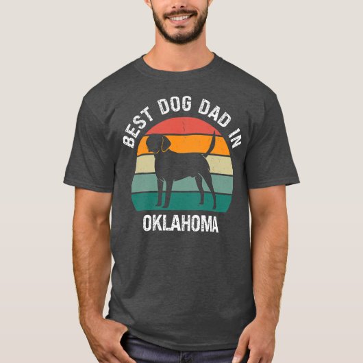 Mens Best Dog Dad In Oklahoma Funny Dog  T-shirt (Voorkant)