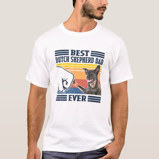 Mens Best Dutch Shepherd Dad Ever Funny Dog Lover T-shirt (Voorkant)