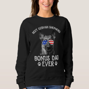 Mens Best German Shepherd Bonus Dad Ever Usa Flag Trui