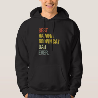 Mens Best Havana Brown Cat Dad Hoodie