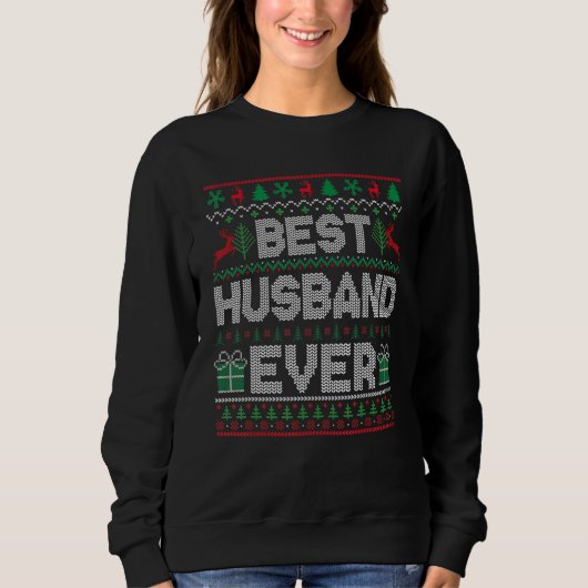 Mens Best Husband Ever Christmas Pajamas Matching Trui (Voorkant)
