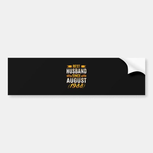 Mens Best Husband Since August 1988 - Funny 32nd Bumpersticker (Voorkant)