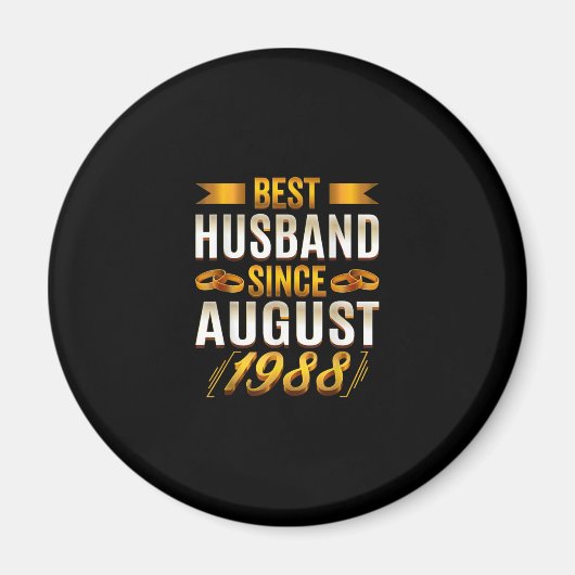 Mens Best Husband Since August 1988 - Funny 32nd Magneet (Voorkant)