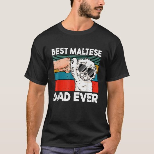 Mens Best Maltese Dad Ever Ghetto Fist Dog T-shirt (Voorkant)
