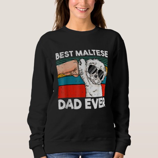 Mens Best Maltese Dad Ever Ghetto Fist Dog Trui (Voorkant)