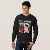 Mens Best Maltese Dad Ever Ghetto Fist Dog Trui (Voorkant volledig)