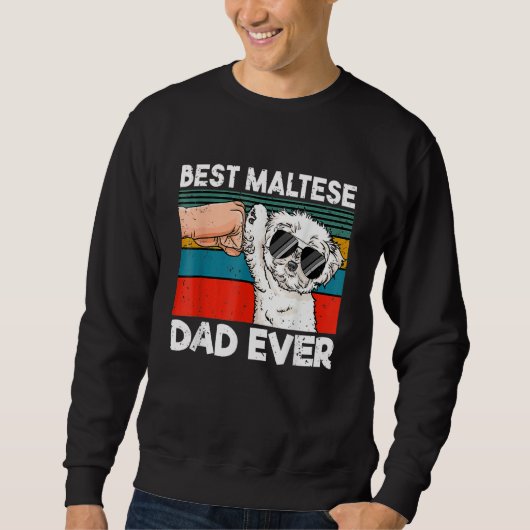 Mens Best Maltese Dad Ever Ghetto Fist Dog Trui (Voorkant)