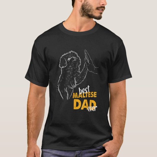 Mens Best Maltese Dad Ever Maltese Dad Maltese Dog T-shirt (Voorkant)