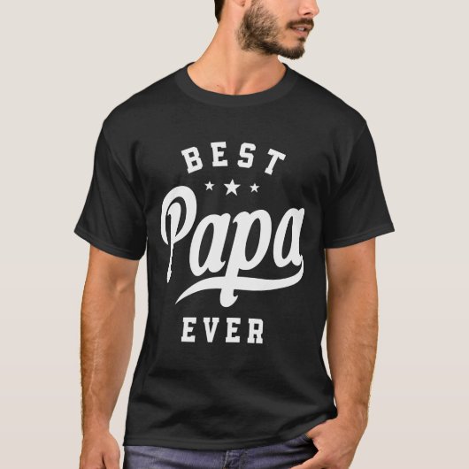 Mens Best Papa Ever - Funny Fathers Day T-shirt (Voorkant)