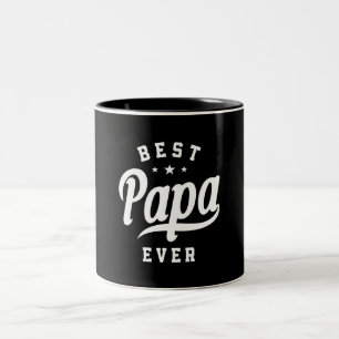 Mens Best Papa Ever - Funny Fathers Day Tweekleurige Koffiemok