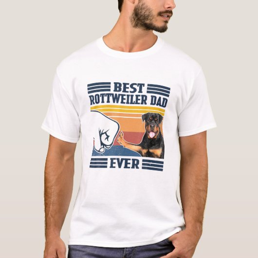 Mens Best Rottweiler Dad Ever Funny Dog Lover Fath T-shirt (Voorkant)
