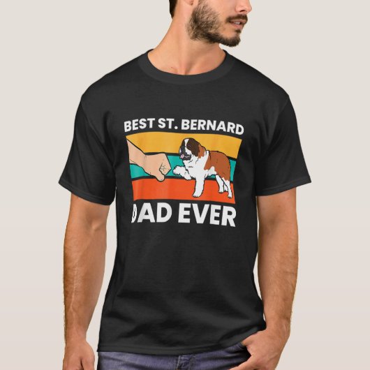 Mens Best Saint Bernard Dad Ever Fathers Day T-shirt (Voorkant)