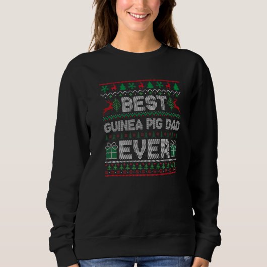Mens Beste Cavia Vader Ooit Kerst Pyjama Mat Trui (Voorkant)