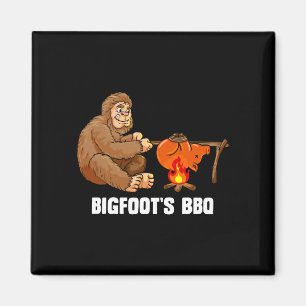 Mens bigfoot bbq sasquatch barbecue chef koken magneet