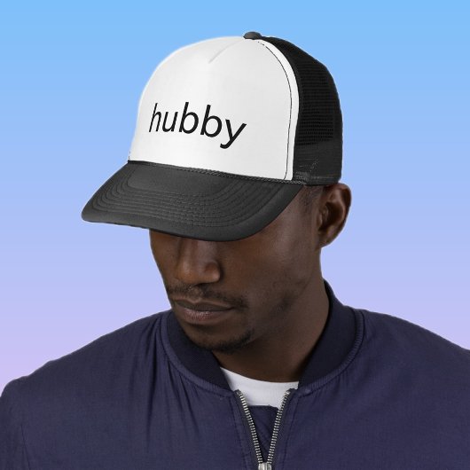 Men's Black Baseball Cap – Hubby, Perfect Gift Trucker Pet