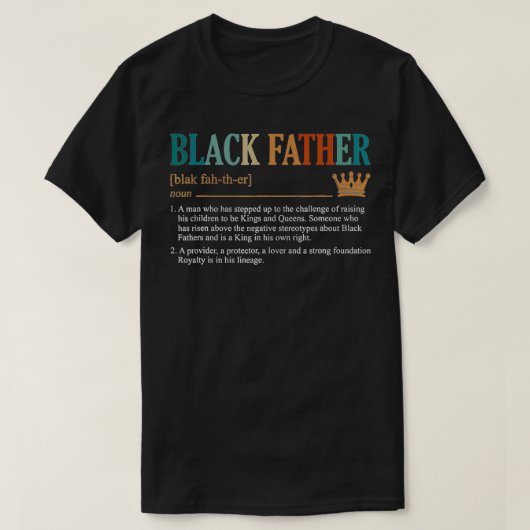 Mens Black Father Definition Father's Day  T-shirt (Design voorkant)