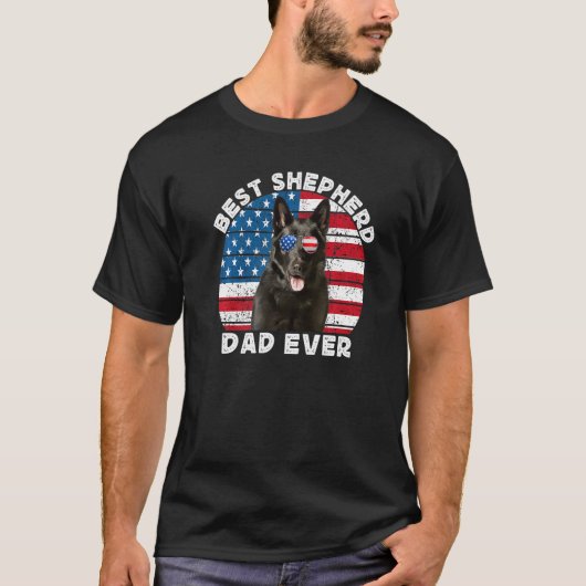 Mens Black German Shepherd Dad For Men GSP Dog Fac T-shirt (Voorkant)