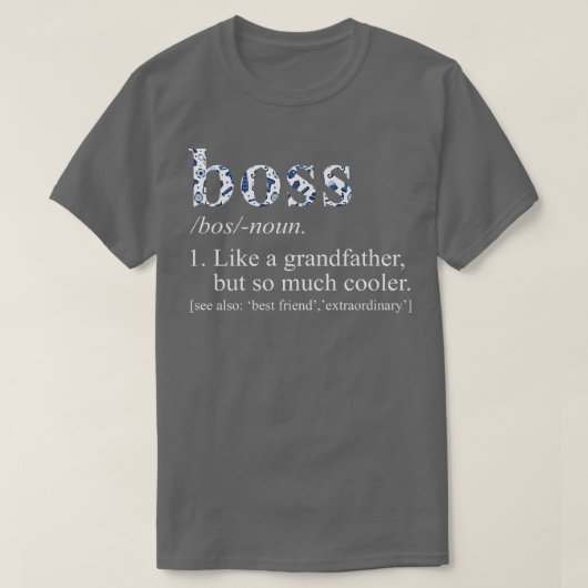 Mens Blue Tie Die Cool Boss Like a Grandfather  T-shirt (Design voorkant)