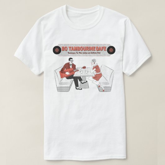 Mens BO TAMBOURiNE CAFE T-shirt (Design voorkant)