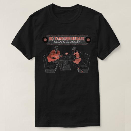 Mens BO TAMBOURiNE CAFE T-shirt (Design voorkant)
