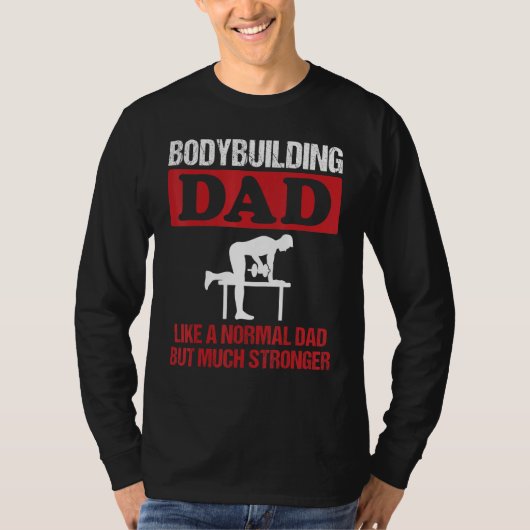 Mens Bodybuilding Dad Dumbbell Rowing Exercise Str T-shirt (Voorkant)