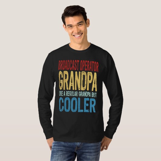 Mens Broadcast Operator Grandpa Like a Regular Gra T-shirt (Voorkant volledig)