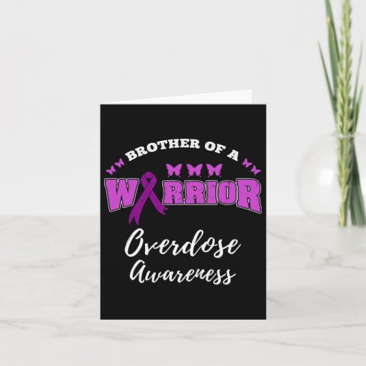 Mens Broer Van Een Warrior Overdose Bewustzijn Kaart (Voorkant)