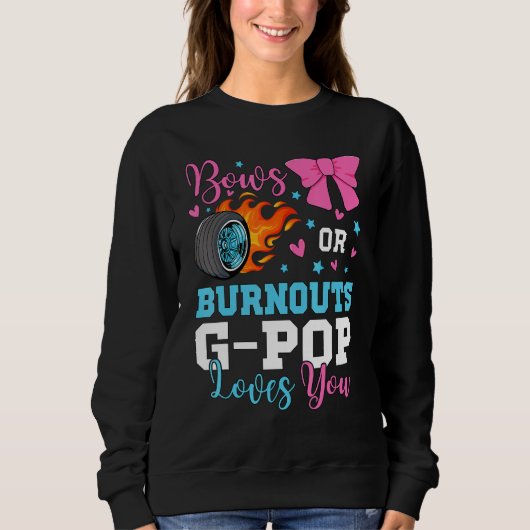 Mens Burnouts or Bows G-pop loves you Gender Revea Trui (Voorkant)