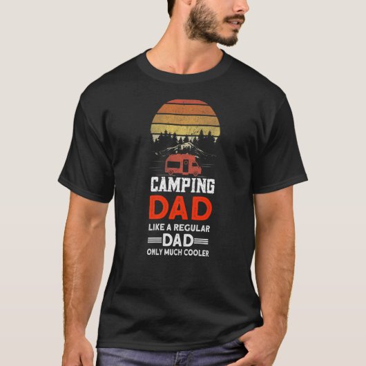 Mens Camping Dad Camper Caravan Camping 10 T-shirt (Voorkant)