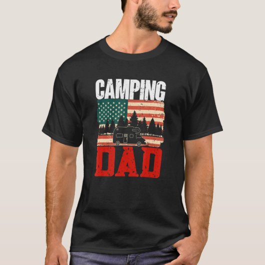 Mens Camping Dad Camper Caravan Camping 12 T-shirt (Voorkant)