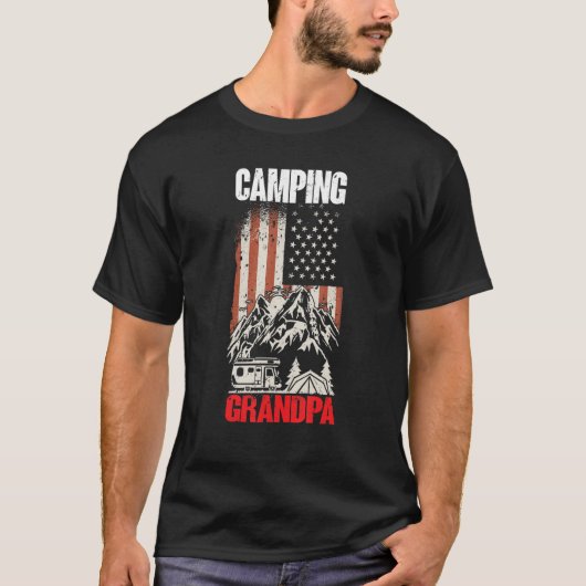 Mens Camping Grandpa Camper Caravan Camping 7 T-shirt (Voorkant)