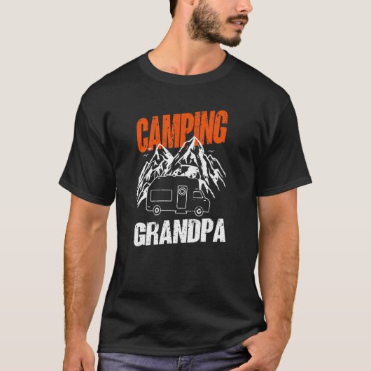 Mens Camping Grandpa Camper Caravan Camping 8 T-shirt (Voorkant)