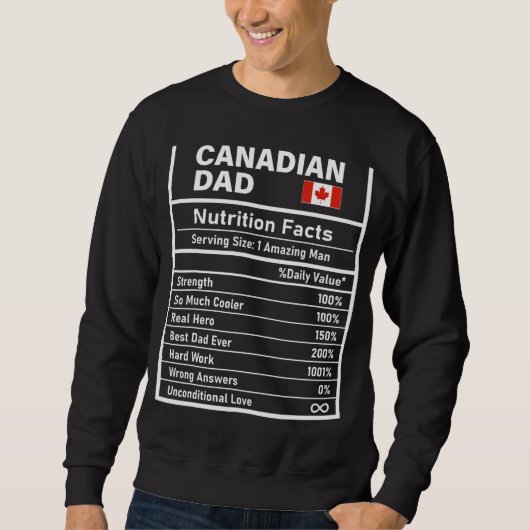 Mens Canadese Vader Voedingsfeiten Vaderdag Nat Trui (Voorkant)