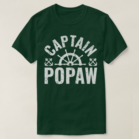 Mens Captain Popaw Boat Owner Lake Boating Father T-shirt (Design voorkant)