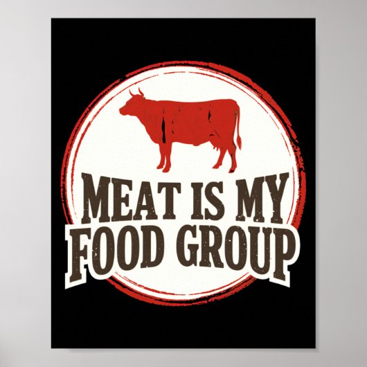 Mens carnivore vlees is voedingsgroep rundvlees pr poster (Voorkant)