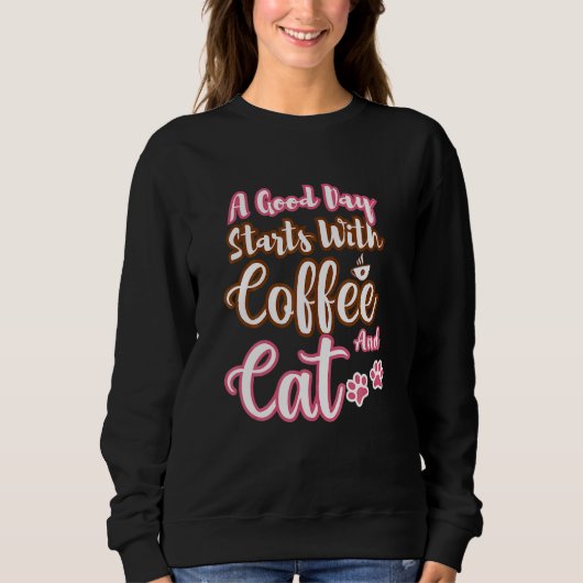 Mens  Cat Coffee  Cute Cat Coffee Cool Cat Coffee Trui (Voorkant)