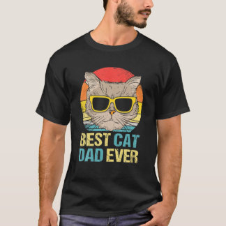 Mens Cats Best Cat Dad Ever Papa Father's Day T-shirt