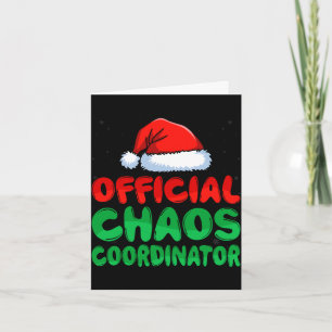 Mens chaos coördinator kerstmuts kerstvakantie kaart