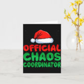 Mens chaos coördinator kerstmuts kerstvakantie kaart (Gele Bloem)