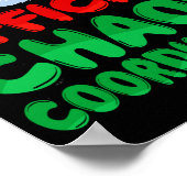 Mens chaos coördinator kerstmuts kerstvakantie poster (Hoek)