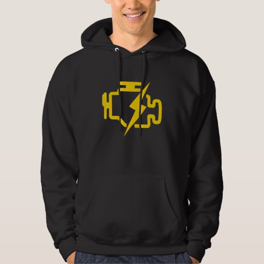 Mens Check Engine Light Engine Damage Car Mechanic Hoodie (Voorkant)