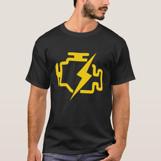 Mens Check Engine Light Engine Damage Car Mechanic T-shirt (Voorkant)