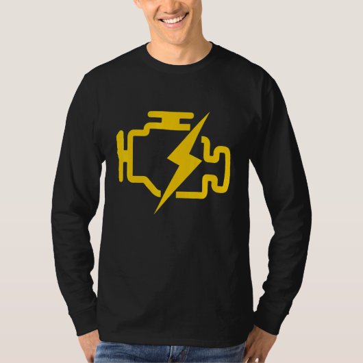 Mens Check Engine Light Engine Damage Car Mechanic T-shirt (Voorkant)